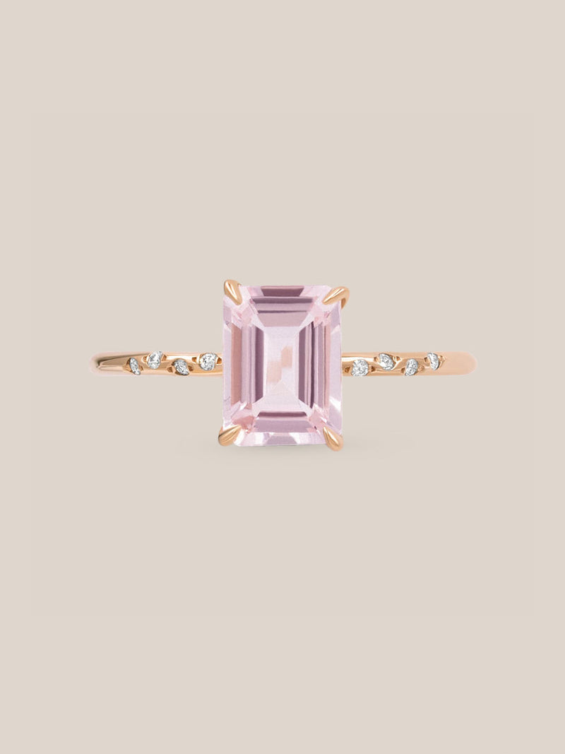 Large Starry Morganite Ring