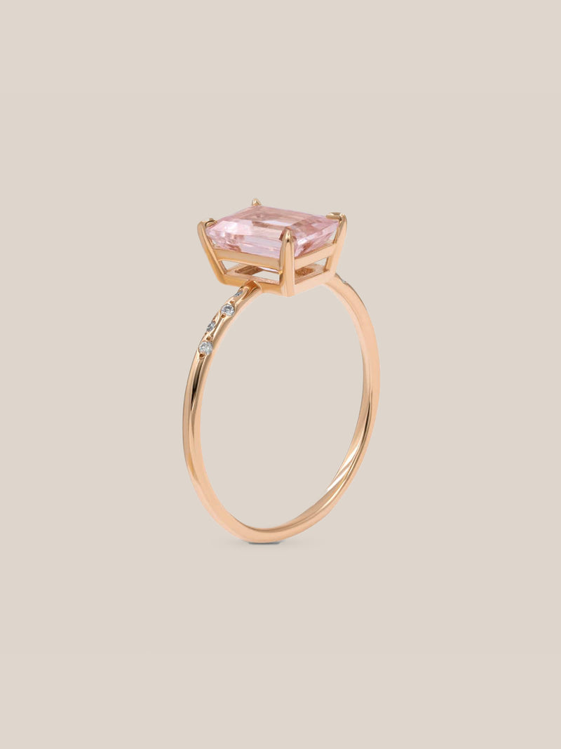 Large Starry Morganite Ring