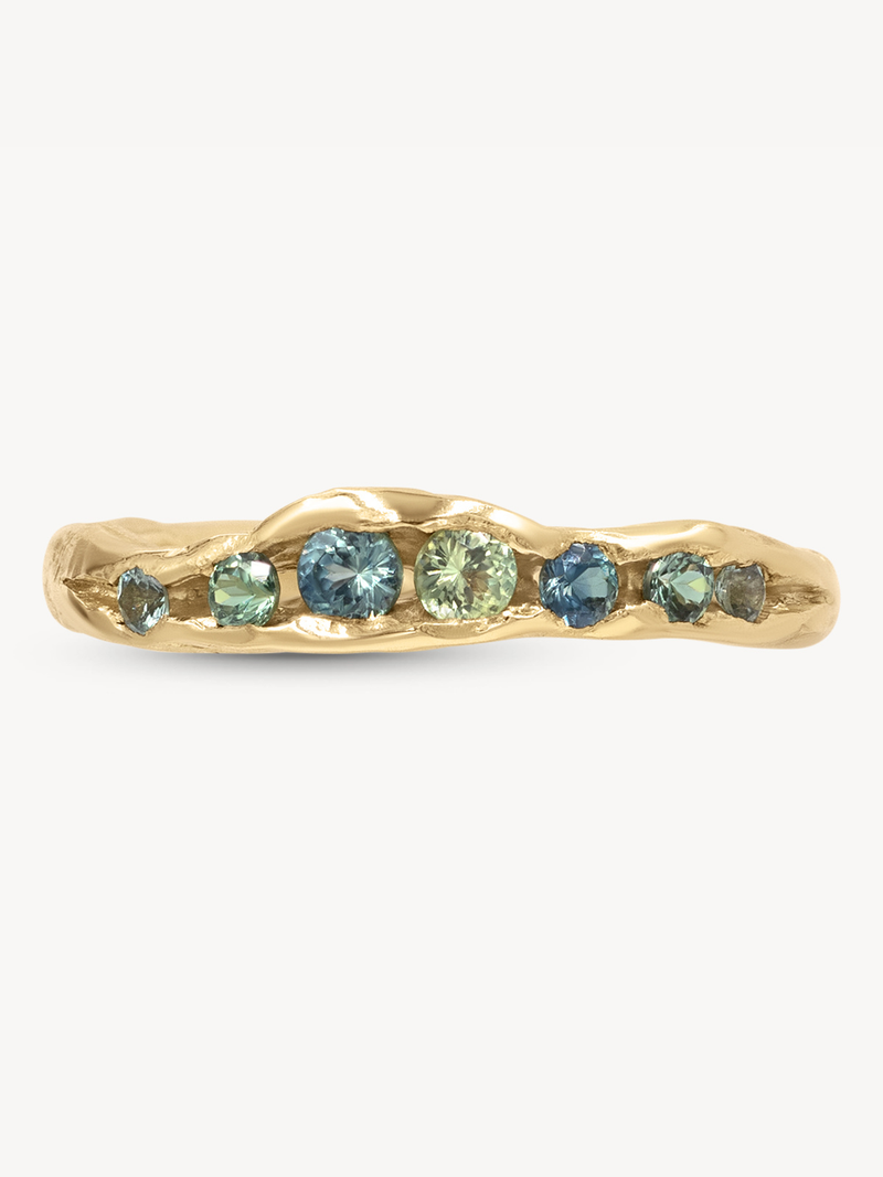 Sapphire Half Channel Ring