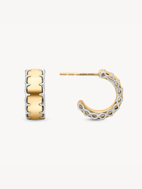 Two-Toned Stitched Hoops