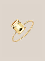 Large Starry Citrine Ring