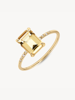Large Starry Citrine Ring