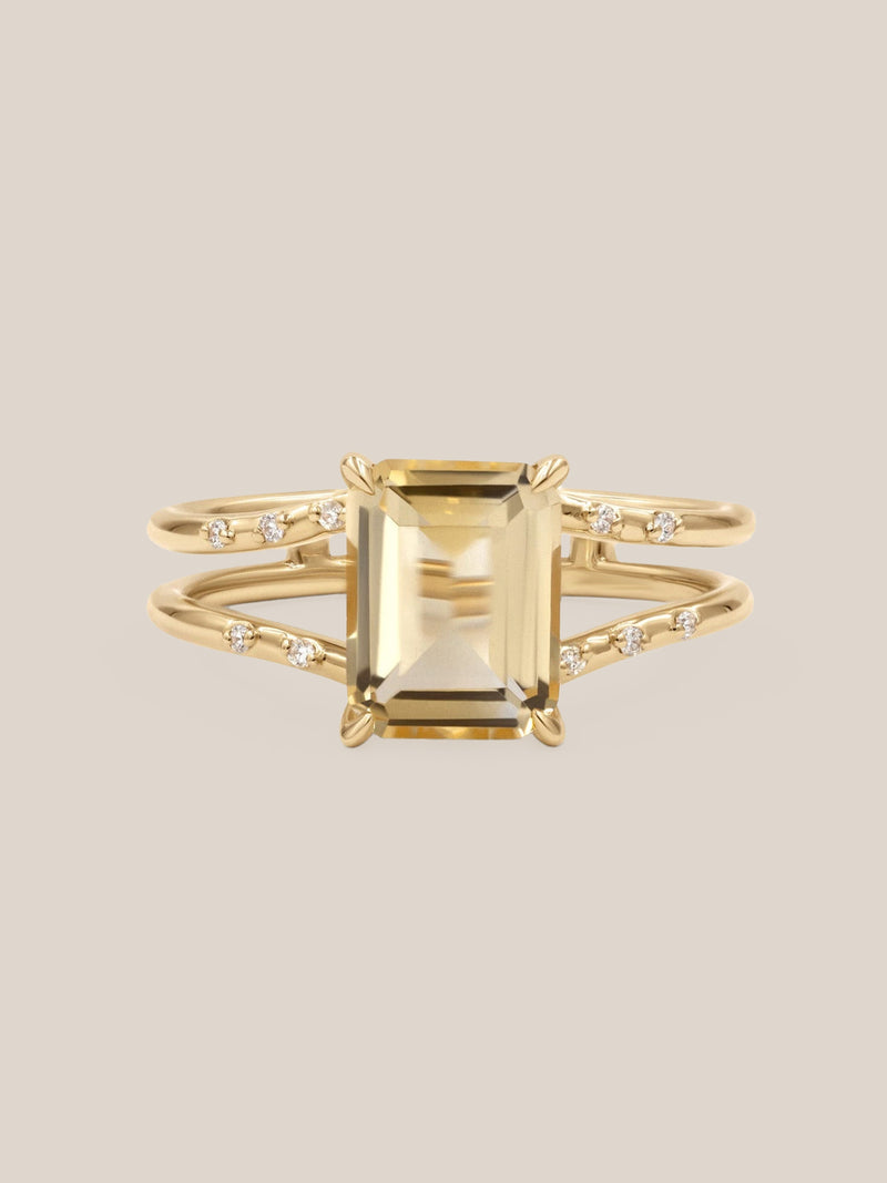 Starry Citrine Ring