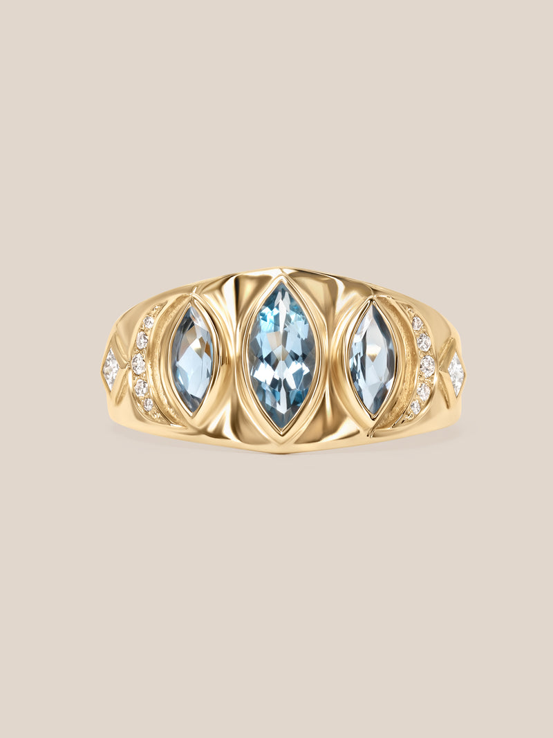 Aquamarine Celeste Ring - OOAK
