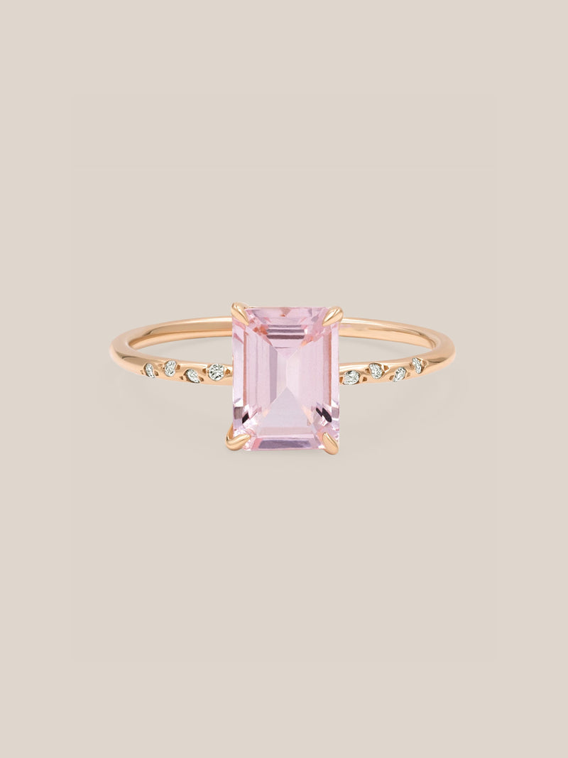 Large Starry Morganite Ring
