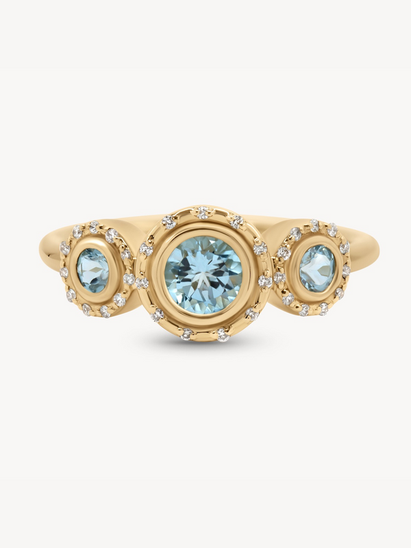 Aquamarine Spotlight Trinity Ring