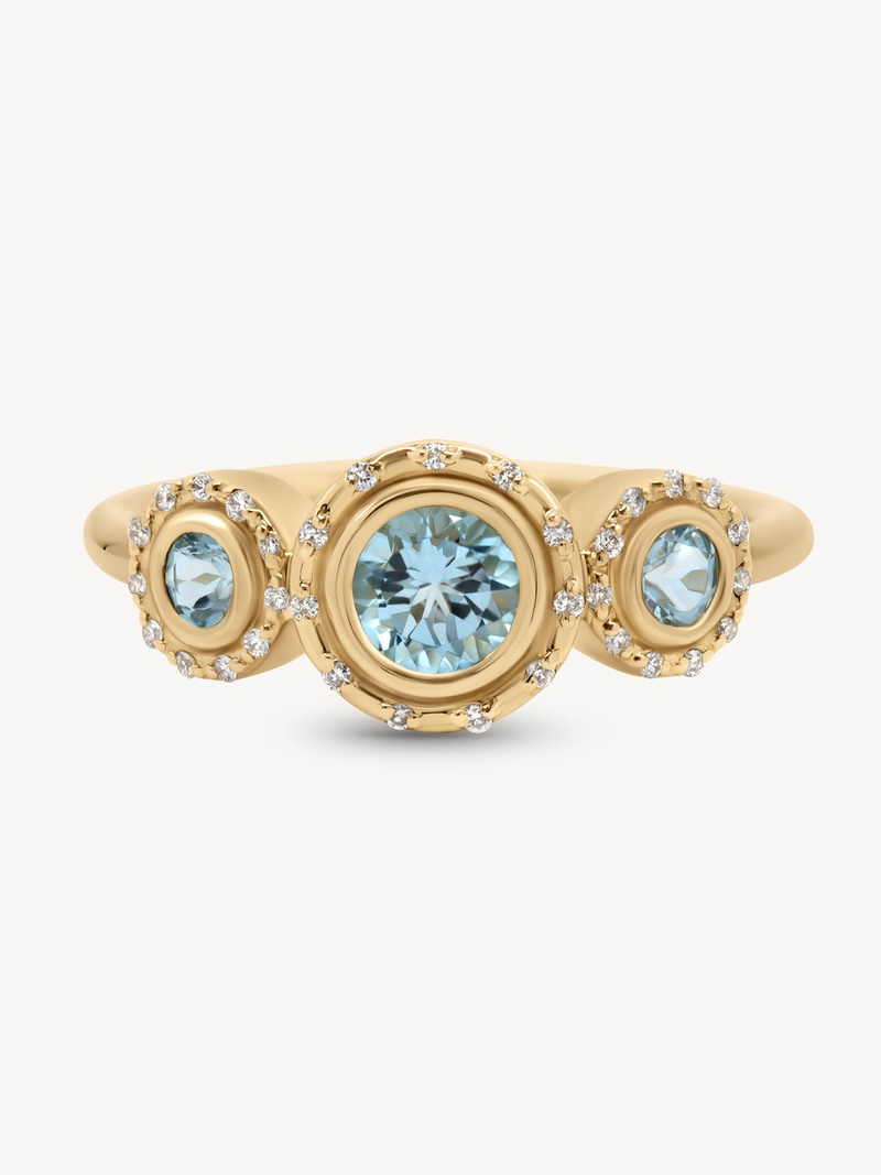 Aquamarine Spotlight Trinity Ring