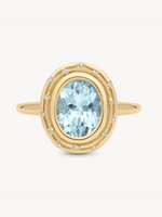 Aquamarine Oval Spotlight Ring