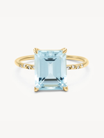 Large Starry Aquamarine Ring
