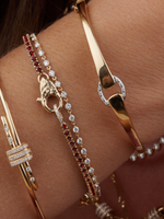 Gemstone Tennis Lock Bracelet