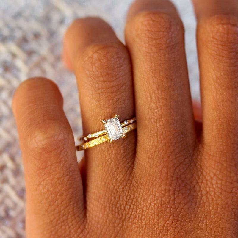 Emerald Cut Diamond Engagement Ring in 14K Yellow Gold | Audry Rose Emerald Cut Diamond Engagement Ring in 14K Yellow Gold | Audry Rose