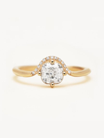 Cushion Diamond Crown Ring