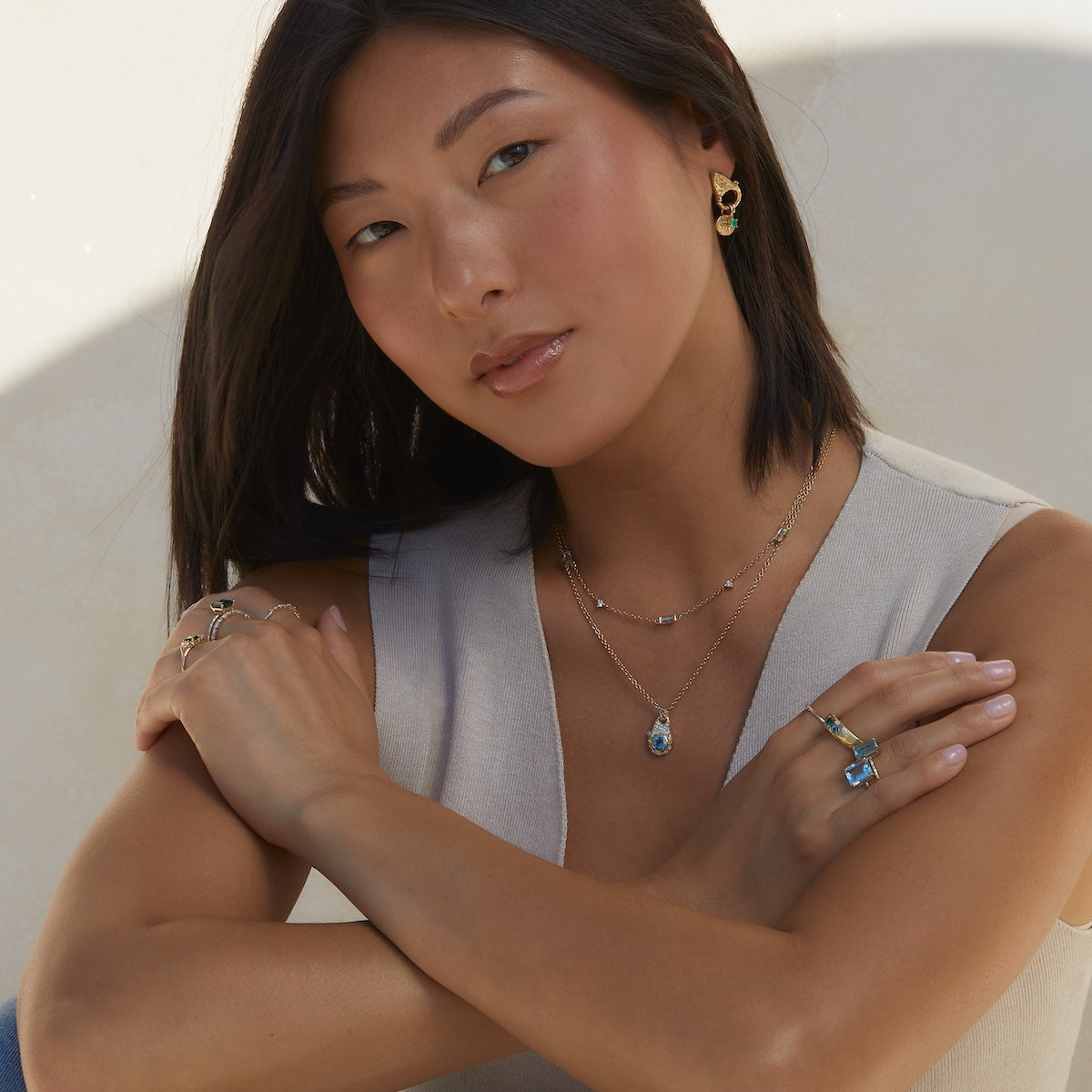 Birthstone Lock Necklace in 14k Solid Gold | Audry Rose