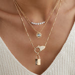 Paper Clip Floating Diamond Necklace