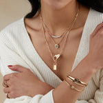 Paper Clip Floating Diamond Necklace