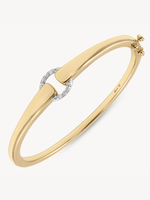 Two-Toned Diamond Buckle Bracelet