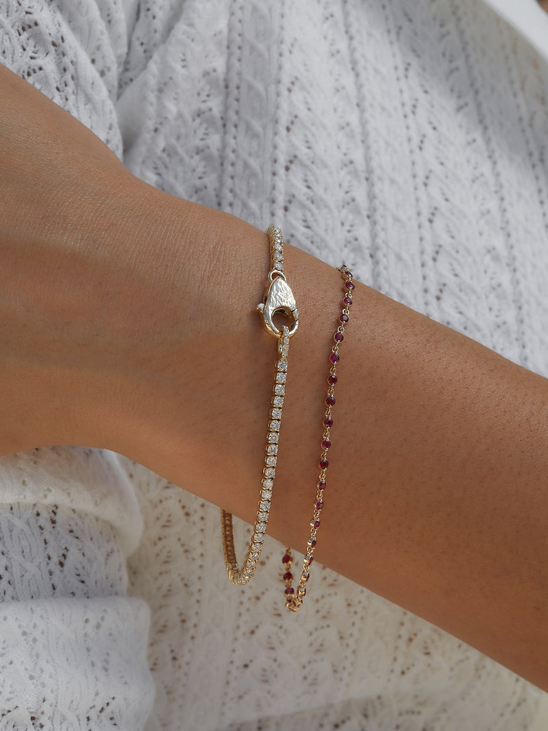 Lab-Grown Diamonds Tennis Lock Bracelet