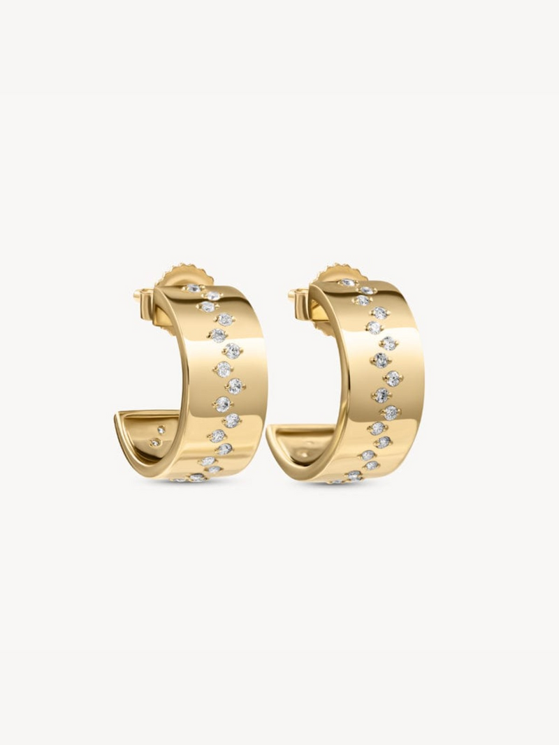 Stream of Diamonds Cuff Earrings