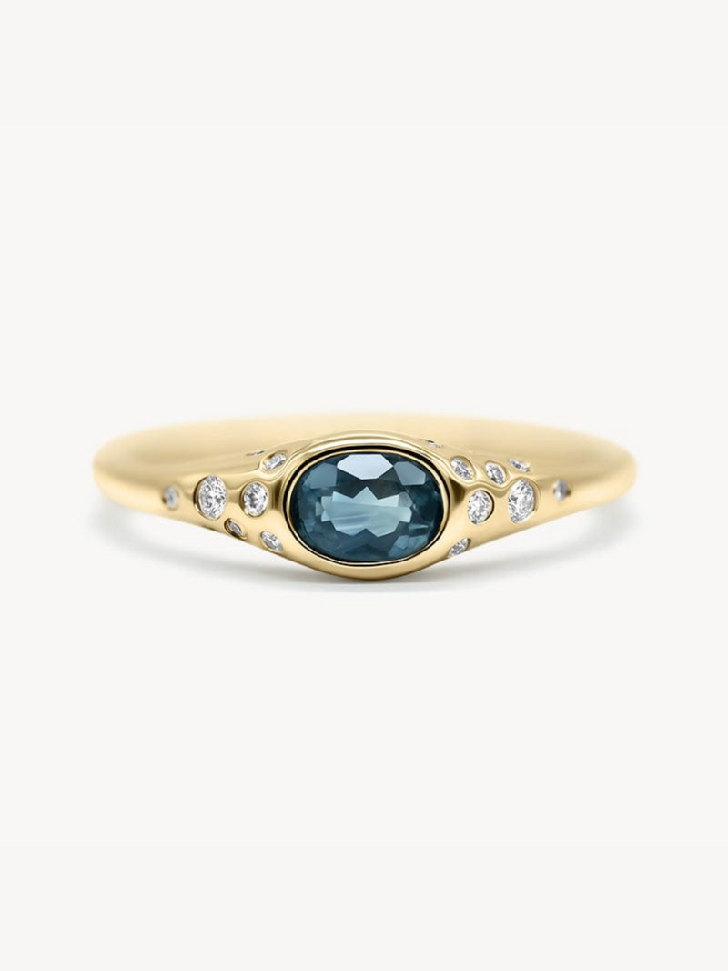 Starry Montana Sapphire Bezel Ring