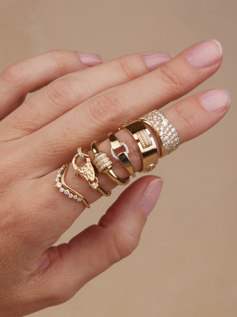 Two-Toned Diamond Buckle Ring