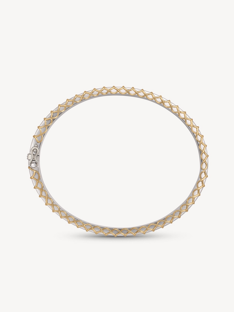 Mixed Metal Stitched Bracelet