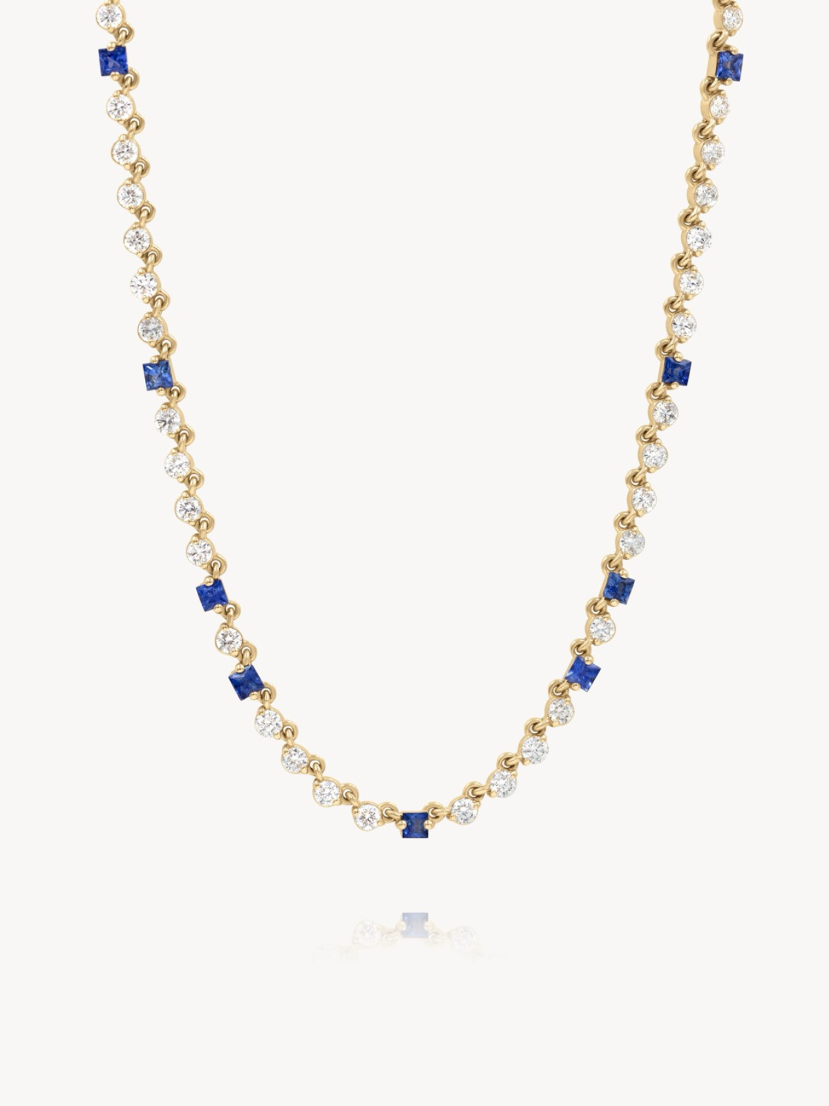 Wrapped Sapphires Diamonds Necklace