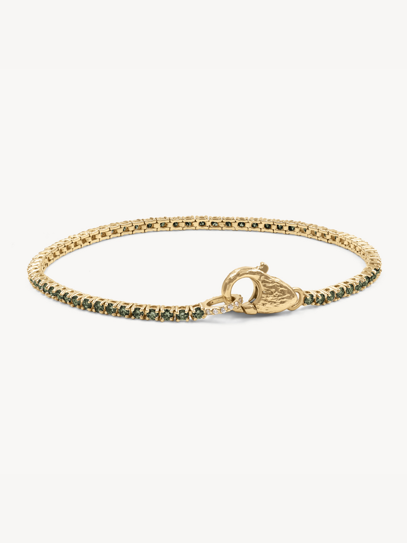 Gemstone Tennis Lock Bracelet