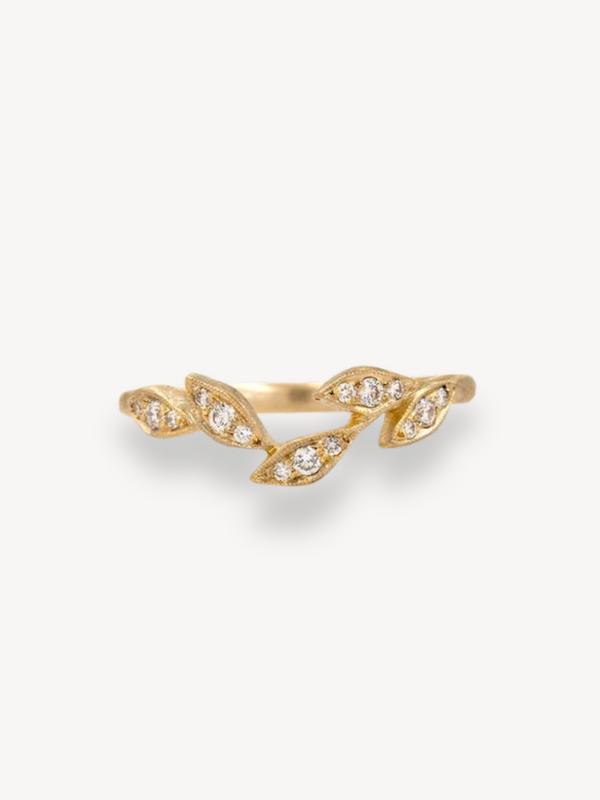 18k 5 Leaf Curve Ring
