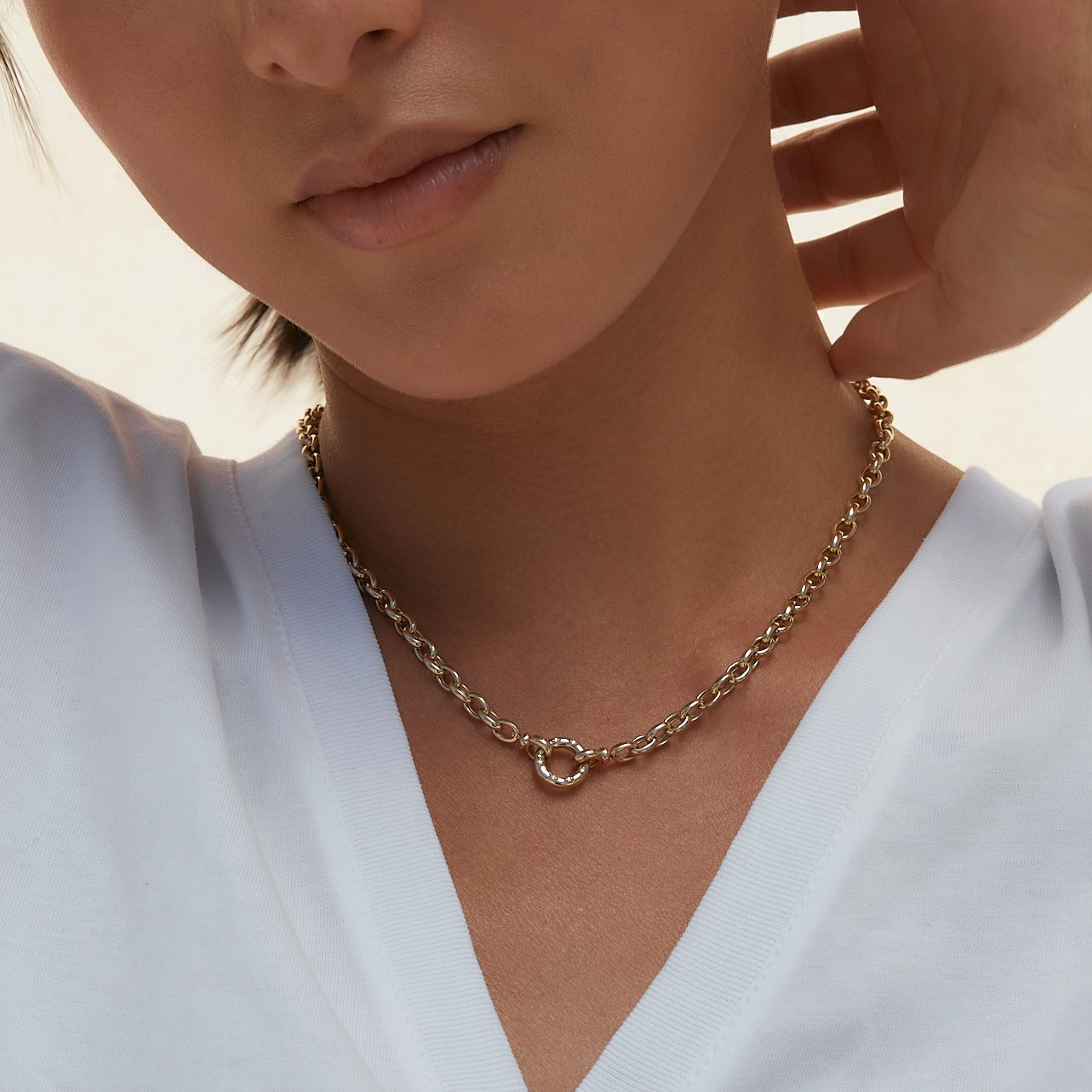 Chunky Link Diamond Necklace in 14k Yellow Gold | Audry Rose