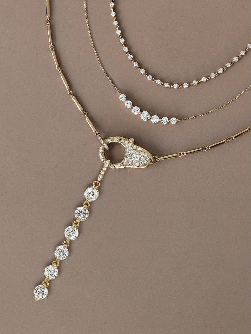 Pave Diamond Lock Necklace