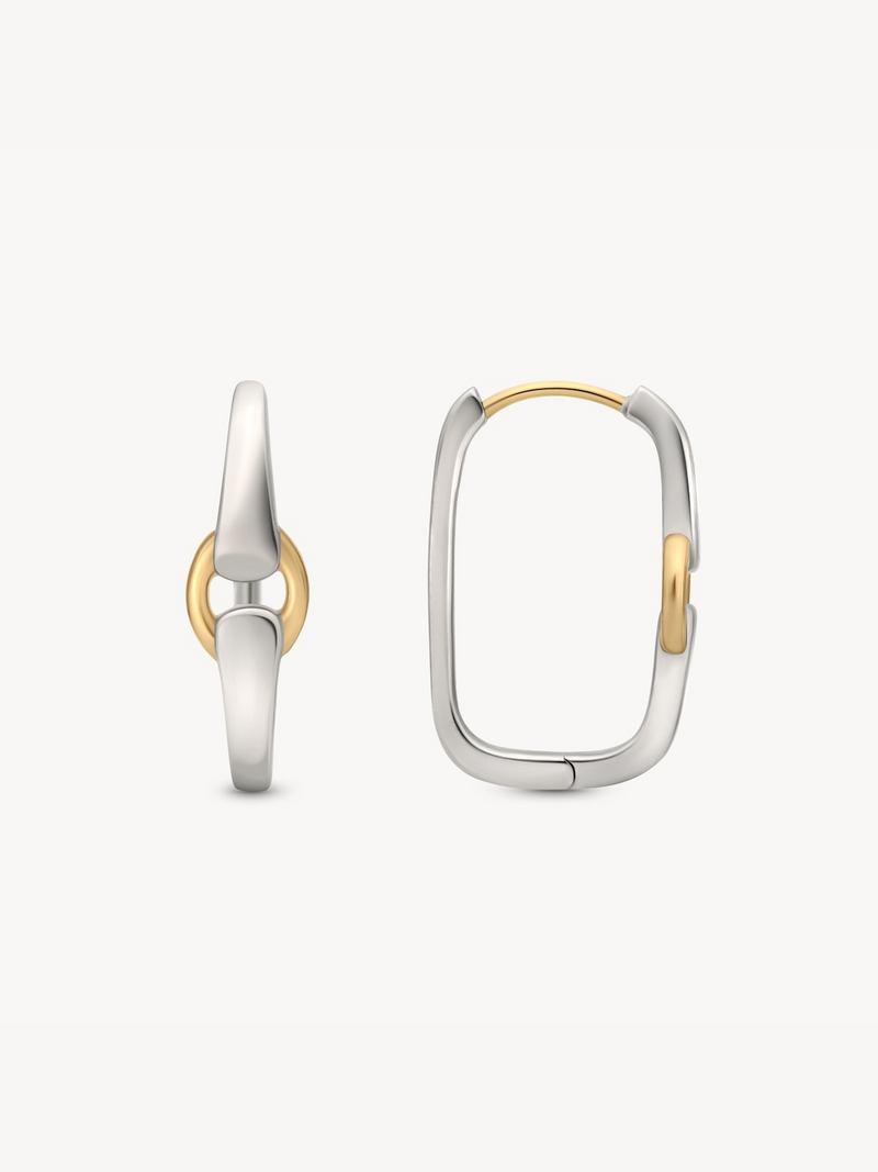 Mixed Metal Buckle Earrings