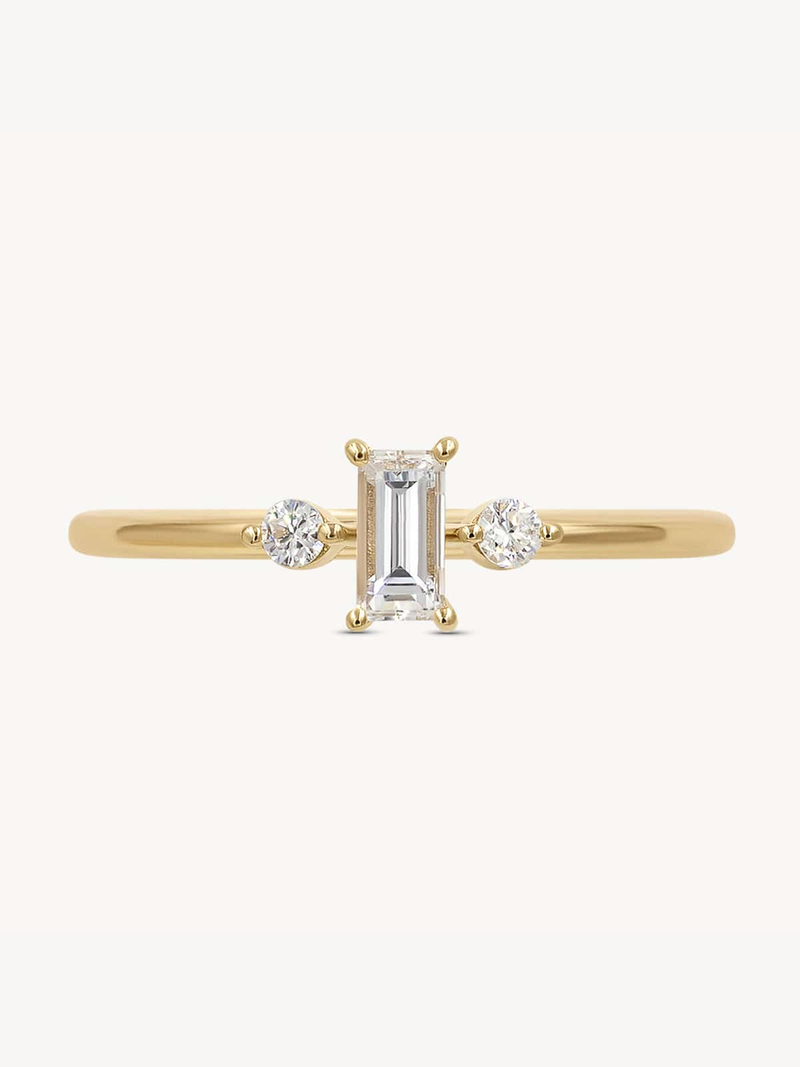 North South Baguette Trio Ring