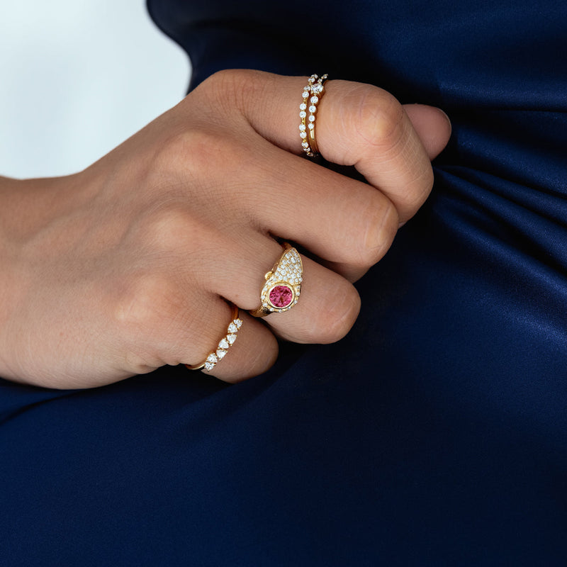 Tourmaline Birthstone Lock Ring