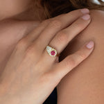 Tourmaline Birthstone Lock Ring