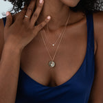 White Diamond Solitaire Bezel Necklace