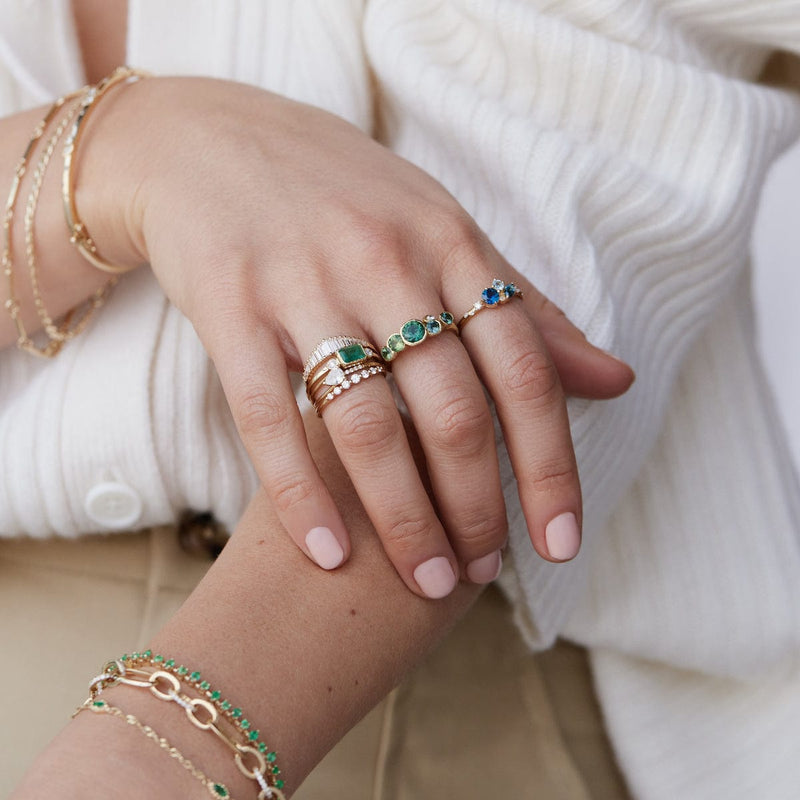 Green Ocean Sapphires Seaweed Ring