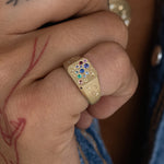 Rainbow Sapphire Celestial Ring