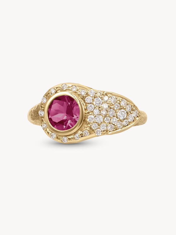 Tourmaline Birthstone Lock Ring