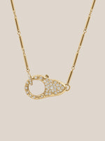 Pave Diamond Lock Necklace