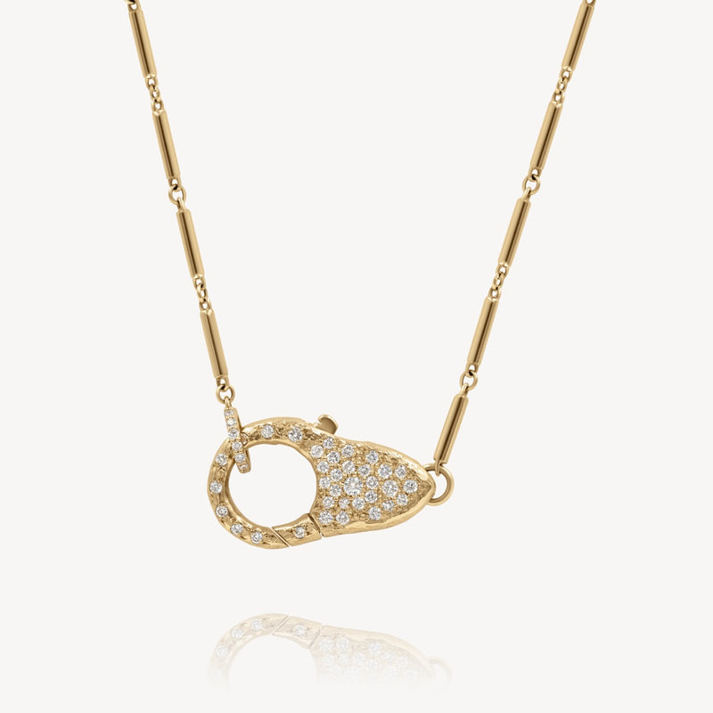 Pave Diamond Lock Necklace