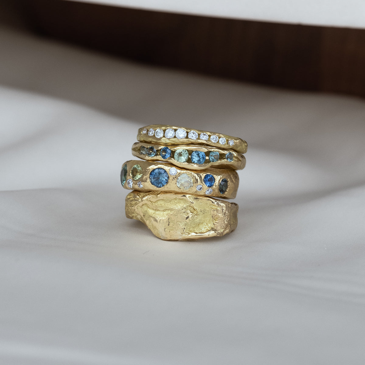 Emily Nixon Crested Half Channel Ring in 18K Yellow Gold | Audry Rose
