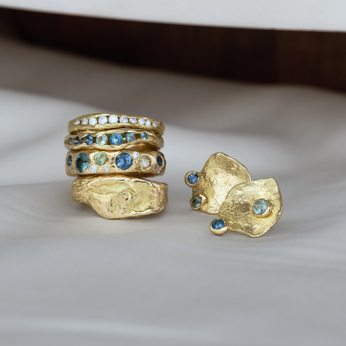 Emily Nixon Crested Half Channel Ring in 18K Yellow Gold | Audry Rose