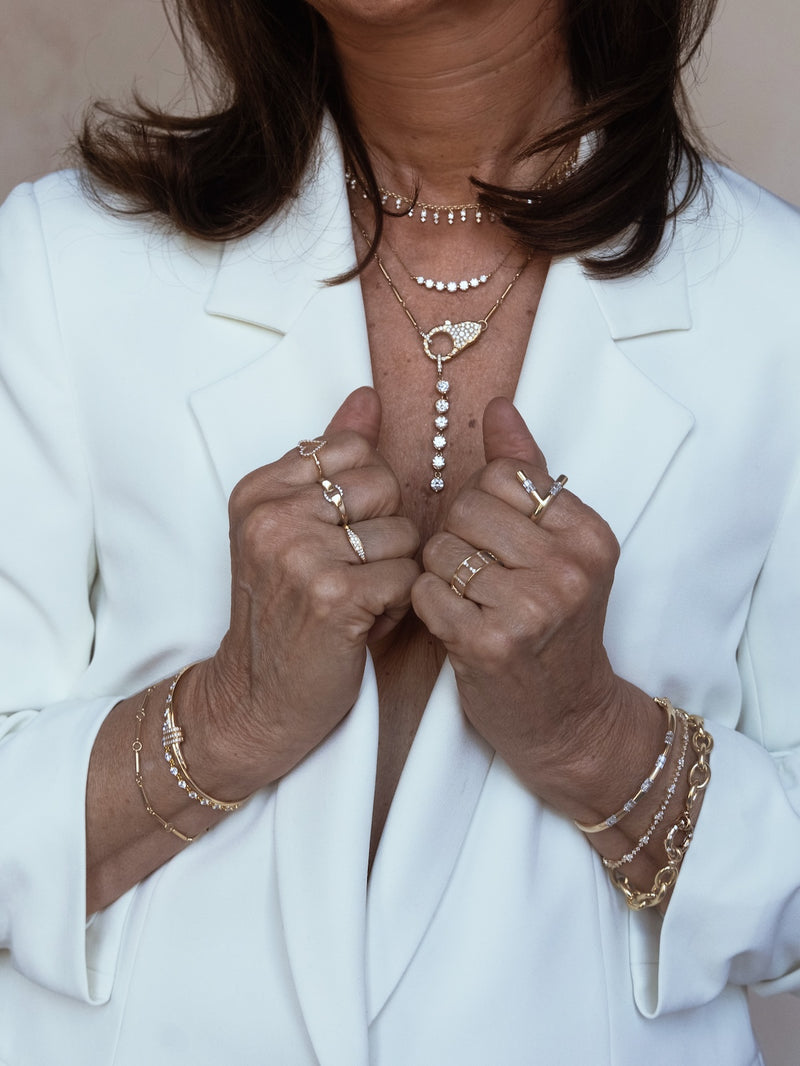 Pave Diamond Lock Necklace