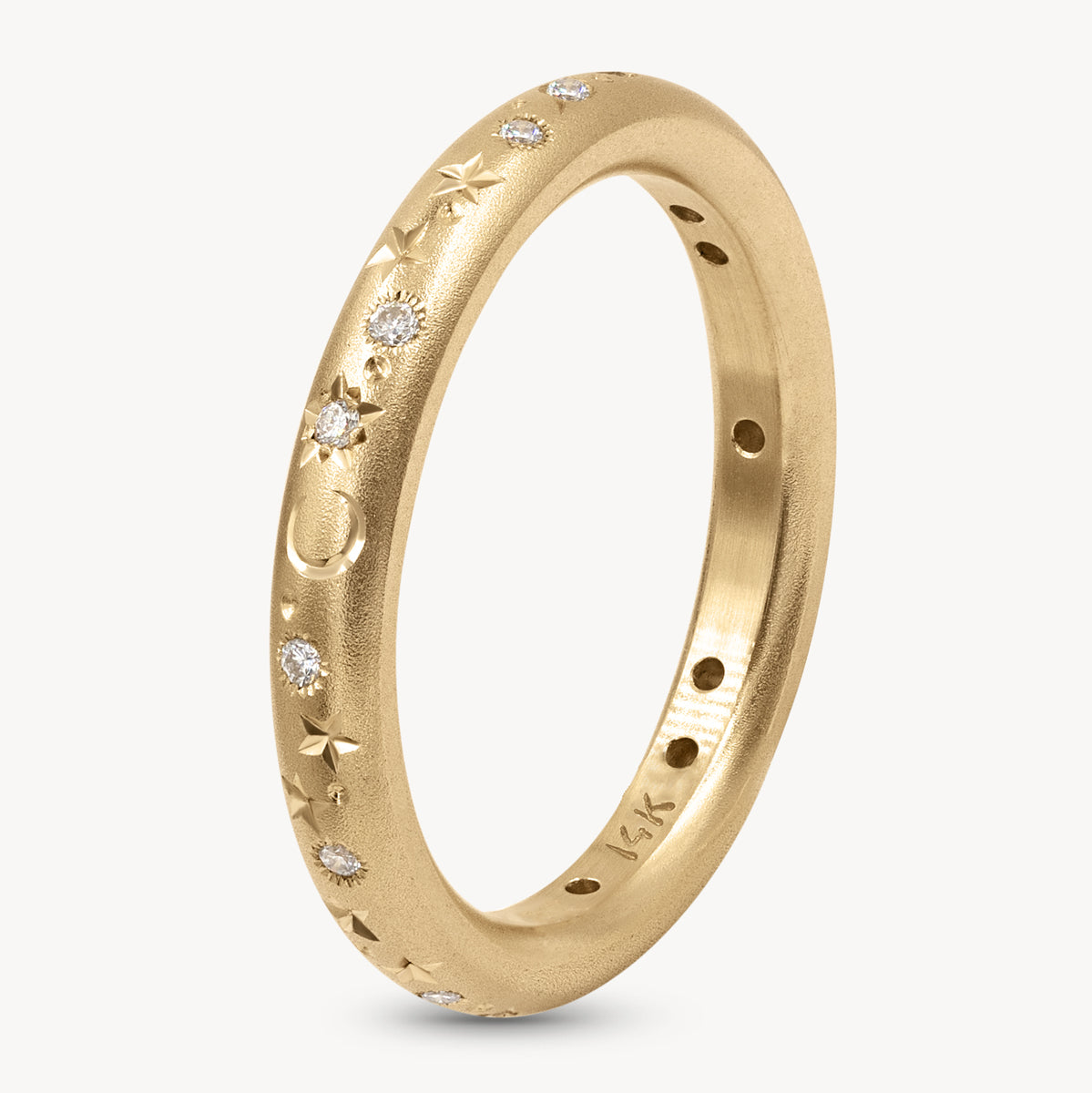 Pieces of Starr Micro Celestial Diamond Ring in 14K Solid Gold