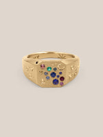 Rainbow Sapphire Celestial Ring