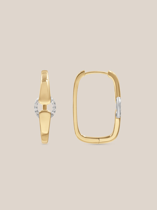Two-Toned Diamond Buckle Earrings