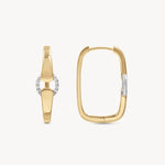 Two-Toned Diamond Buckle Earrings
