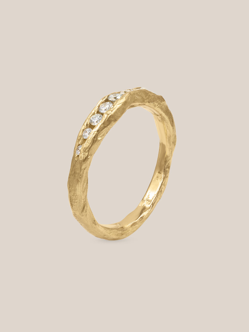 Crested Half Channel Ring