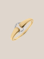 Two-Toned Diamond Buckle Ring