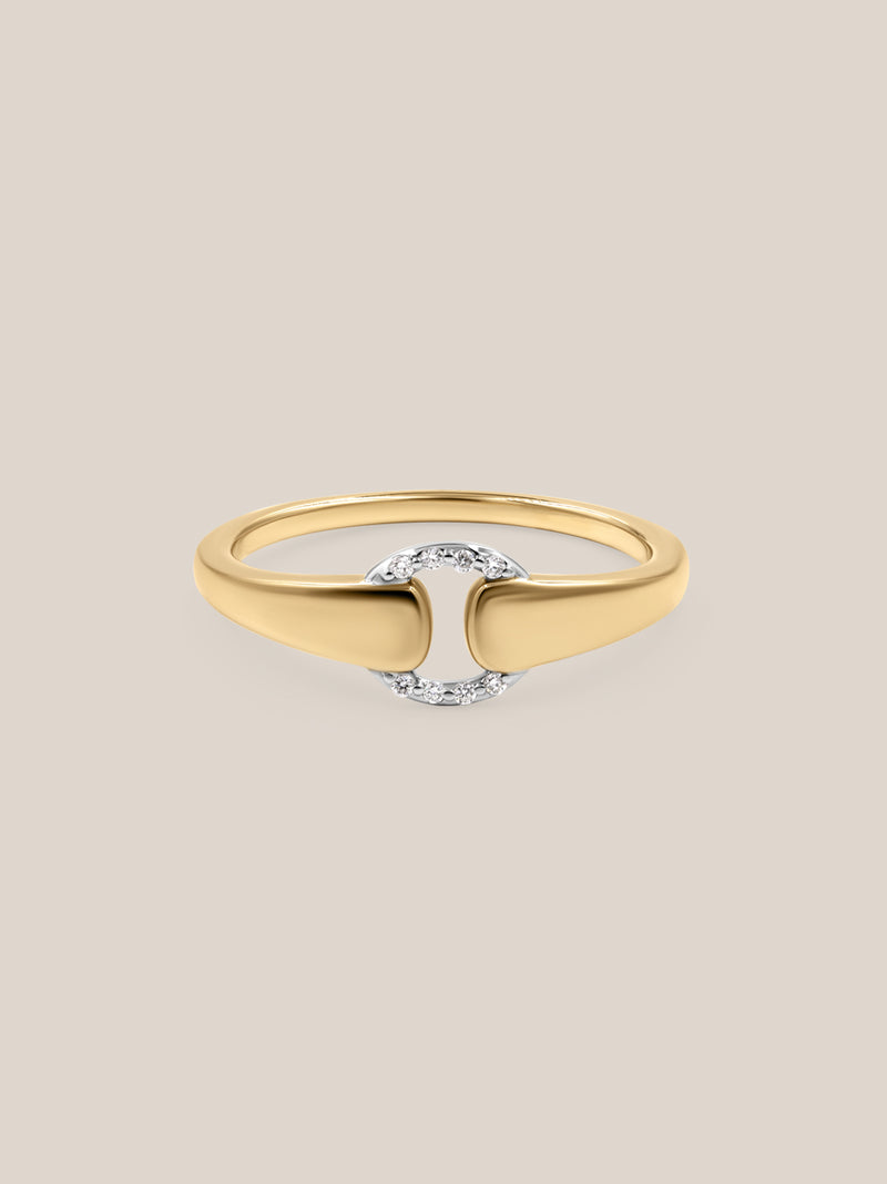 Two-Toned Diamond Buckle Ring